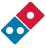 Domino's Pizza logo featuring red and blue colors, representing the national pizza chain offering delivery and carryout in Jackson, Wyoming.